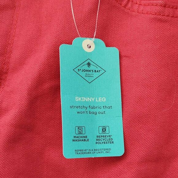 St. John's Bay Coral Pink Skinny Jeans NWT Size 4 Pink Jeans - Picture 11 of 12